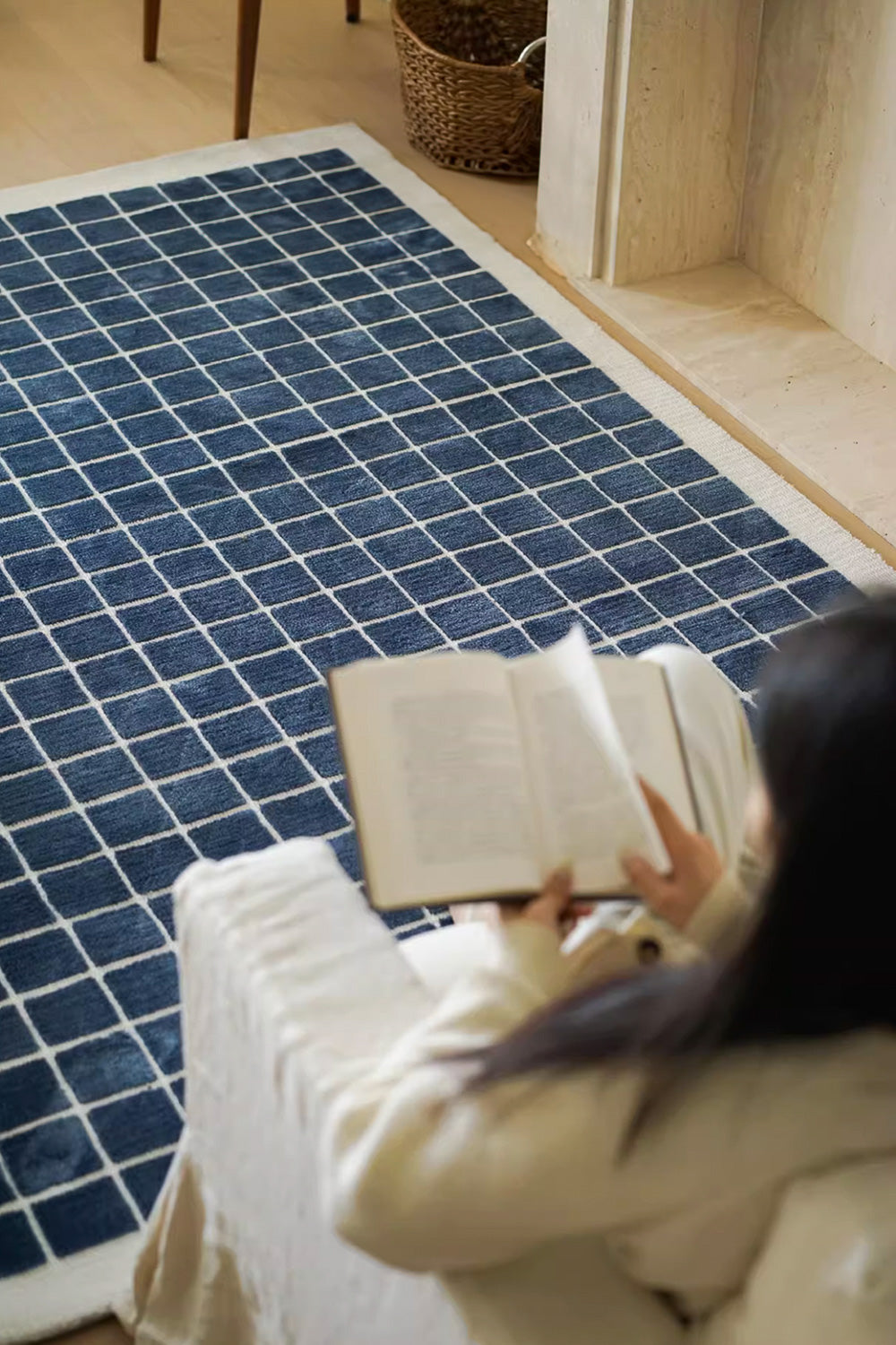 Salted Cocoa Grid Rug
