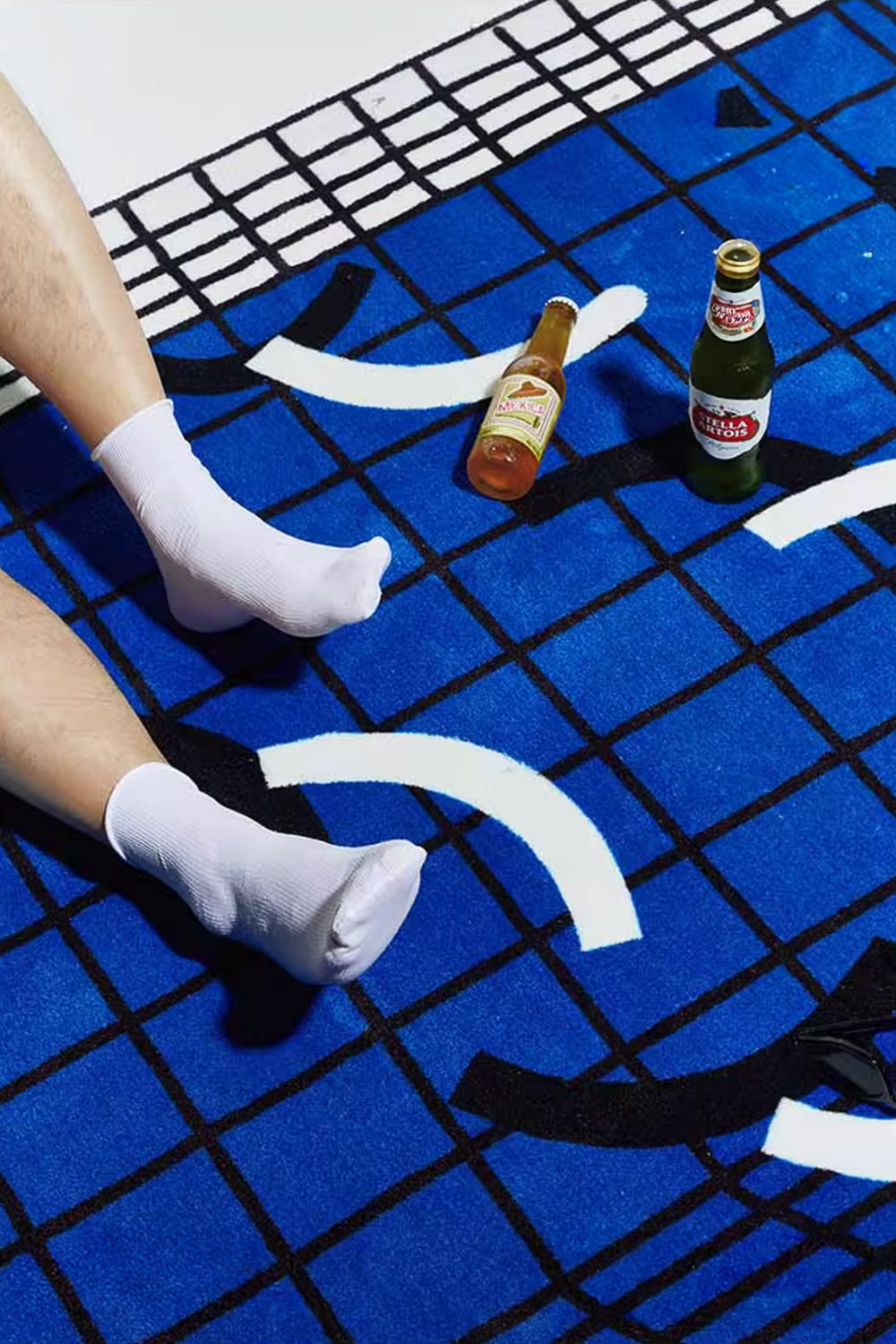 Dopamine Blue Poolside Striped Rug