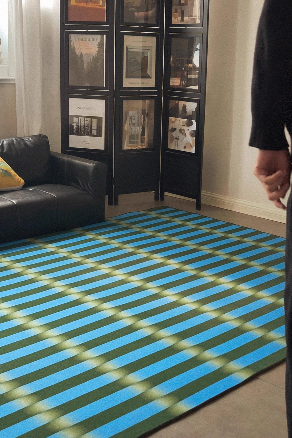 Gradient Blue & Green Halo Stripe Rug