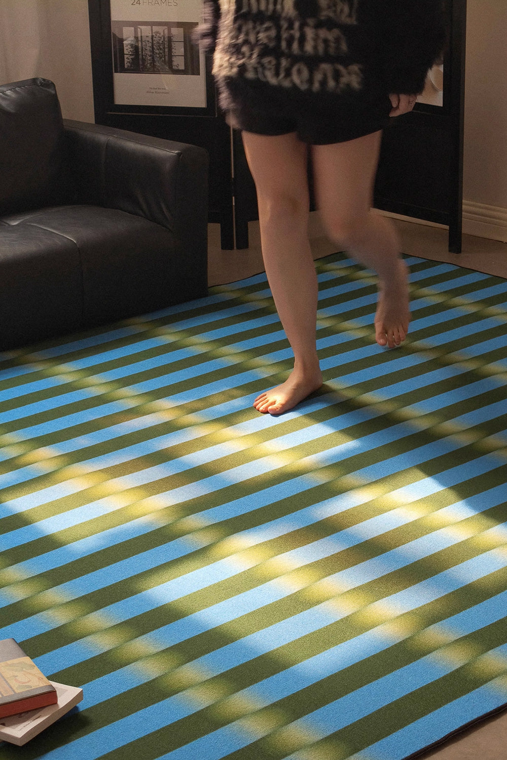 Gradient Blue & Green Halo Stripe Rug