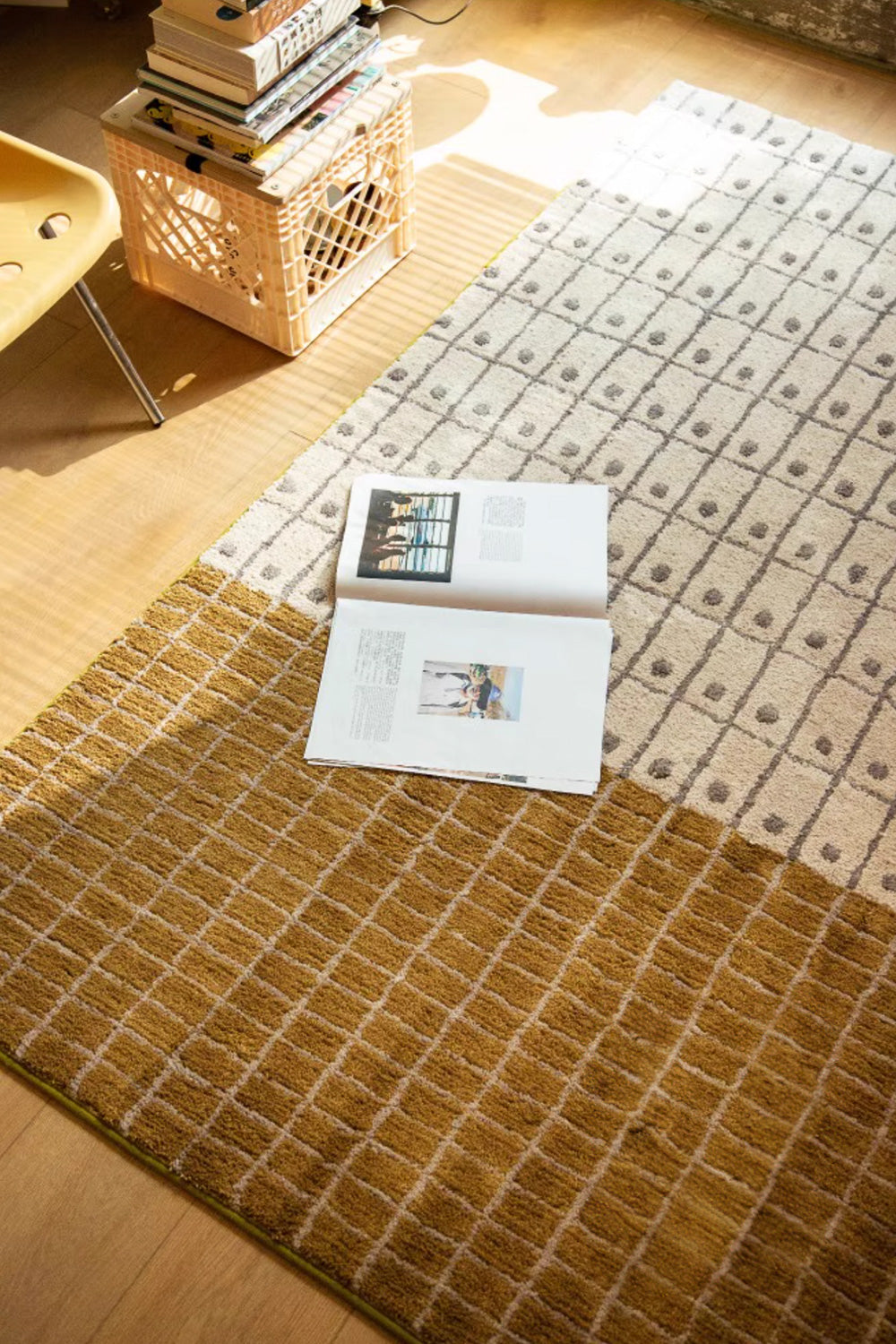 Afternoon Tea Warm-Tone Checkerboard Area Rug