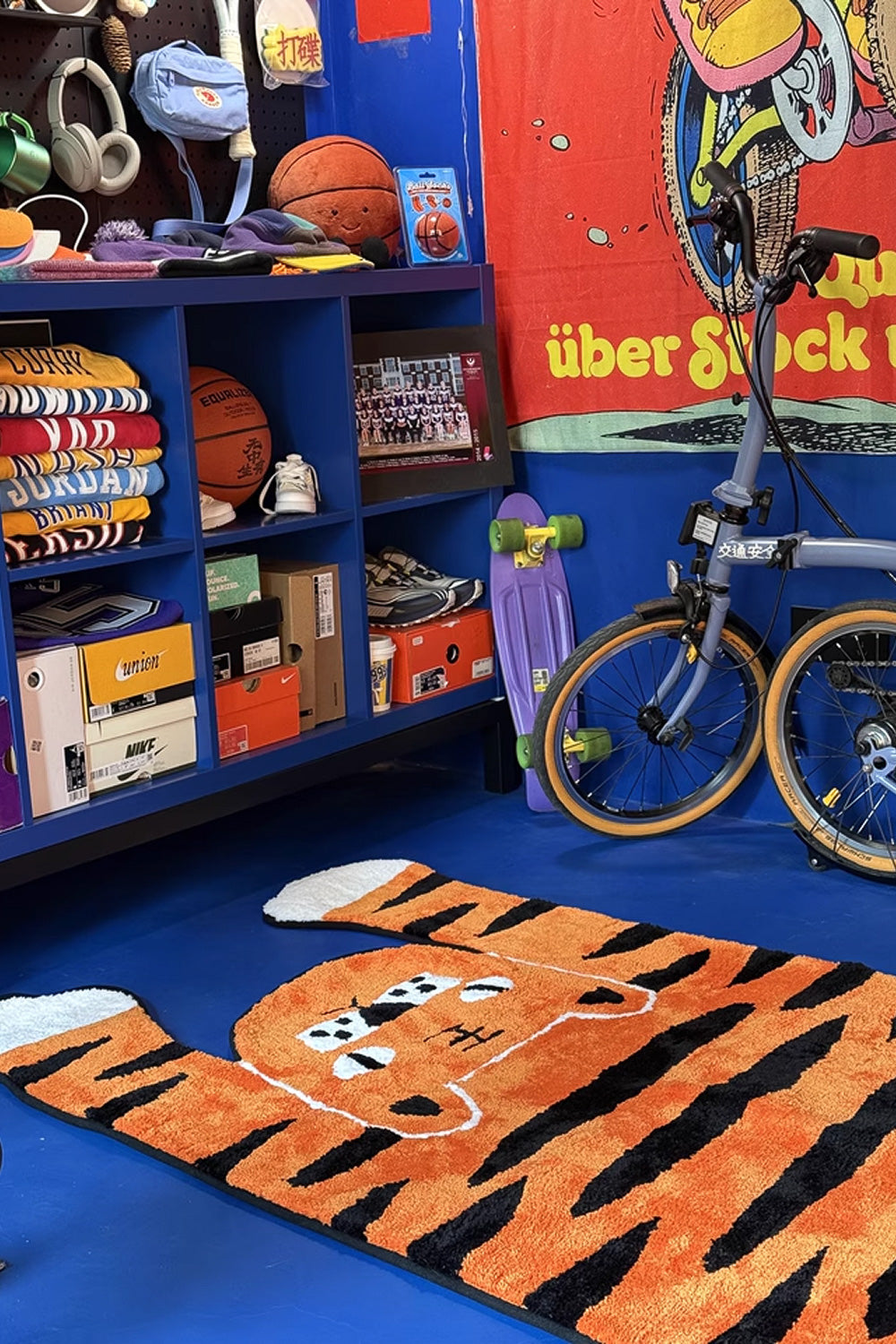 Orange Tiger Shaped Rug