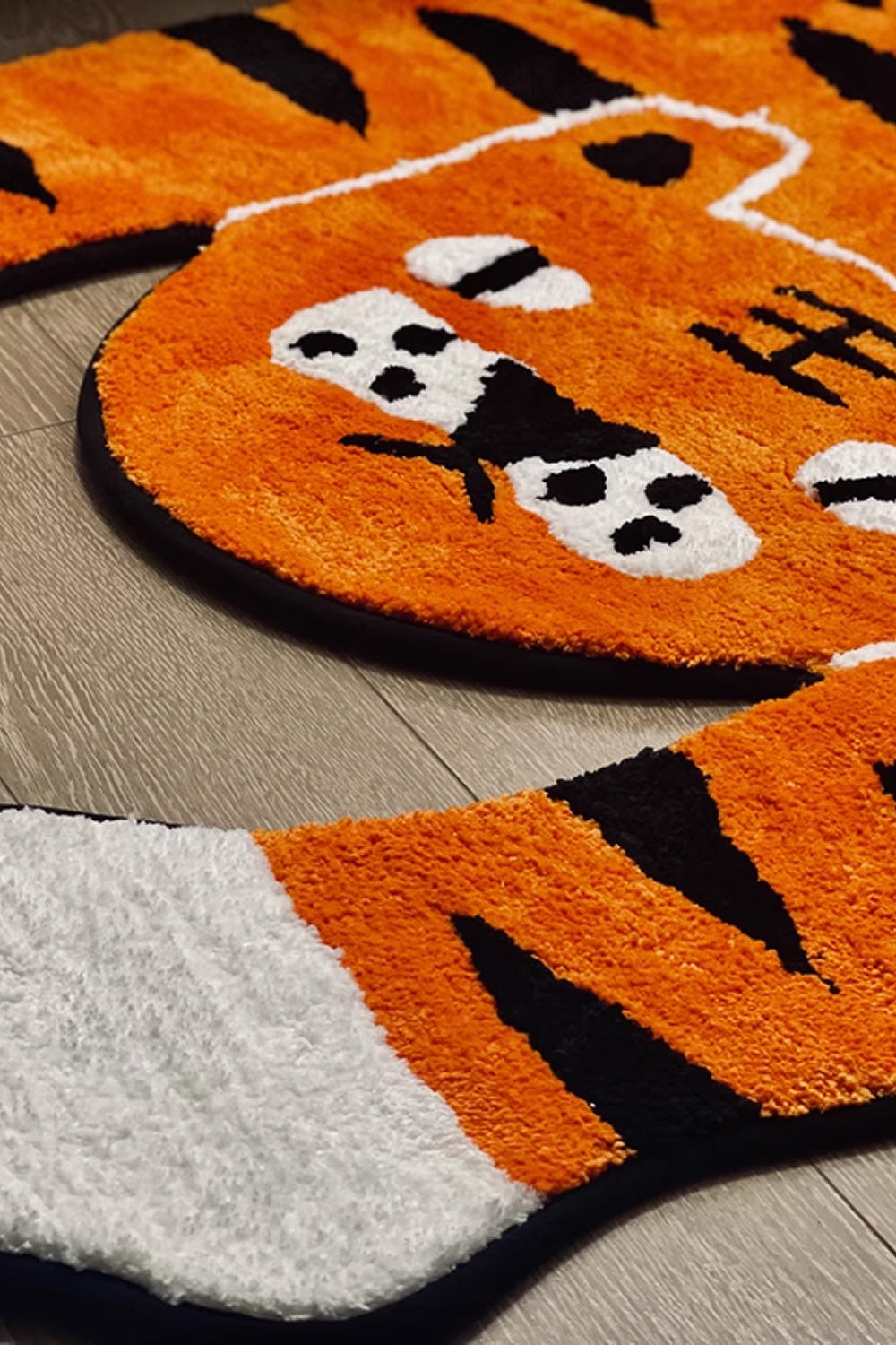Orange Tiger Shaped Rug