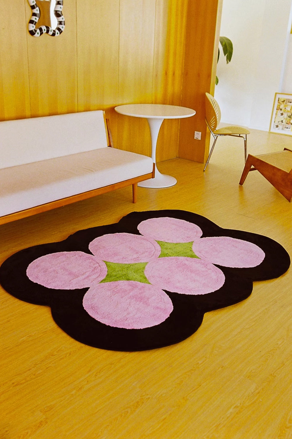 POP Pink Polka Dot Irregular Rug