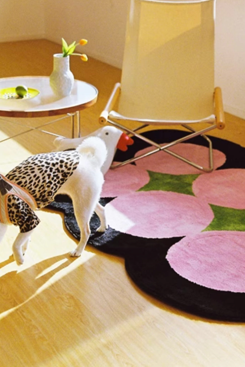 POP Pink Polka Dot Irregular Rug