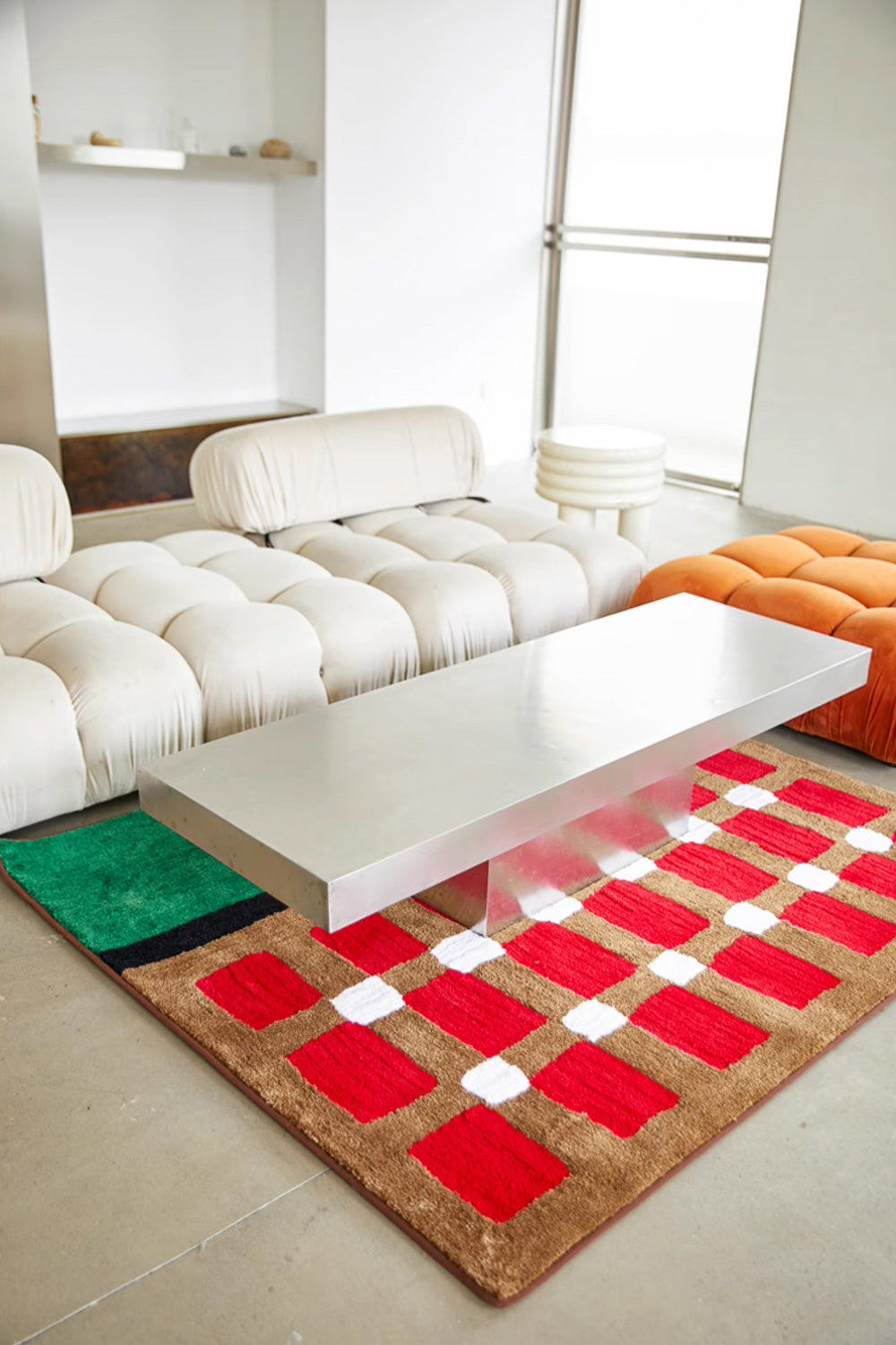 Kekeli POP Color Geometric Plaid Rug