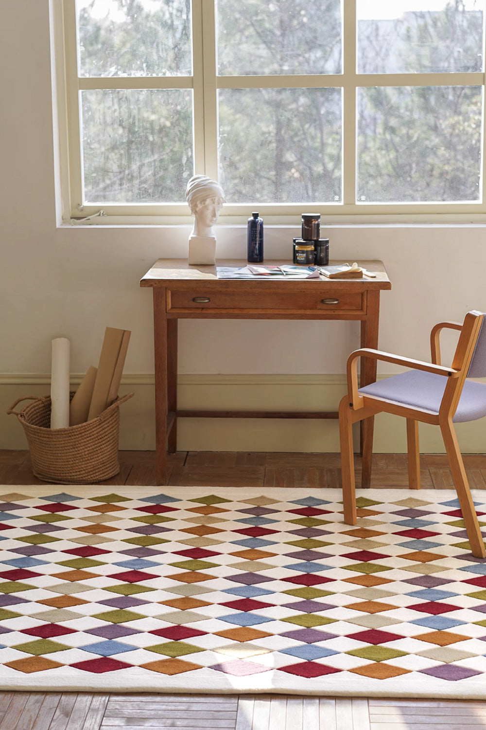 Circus Palette Diamond Grid Rug
