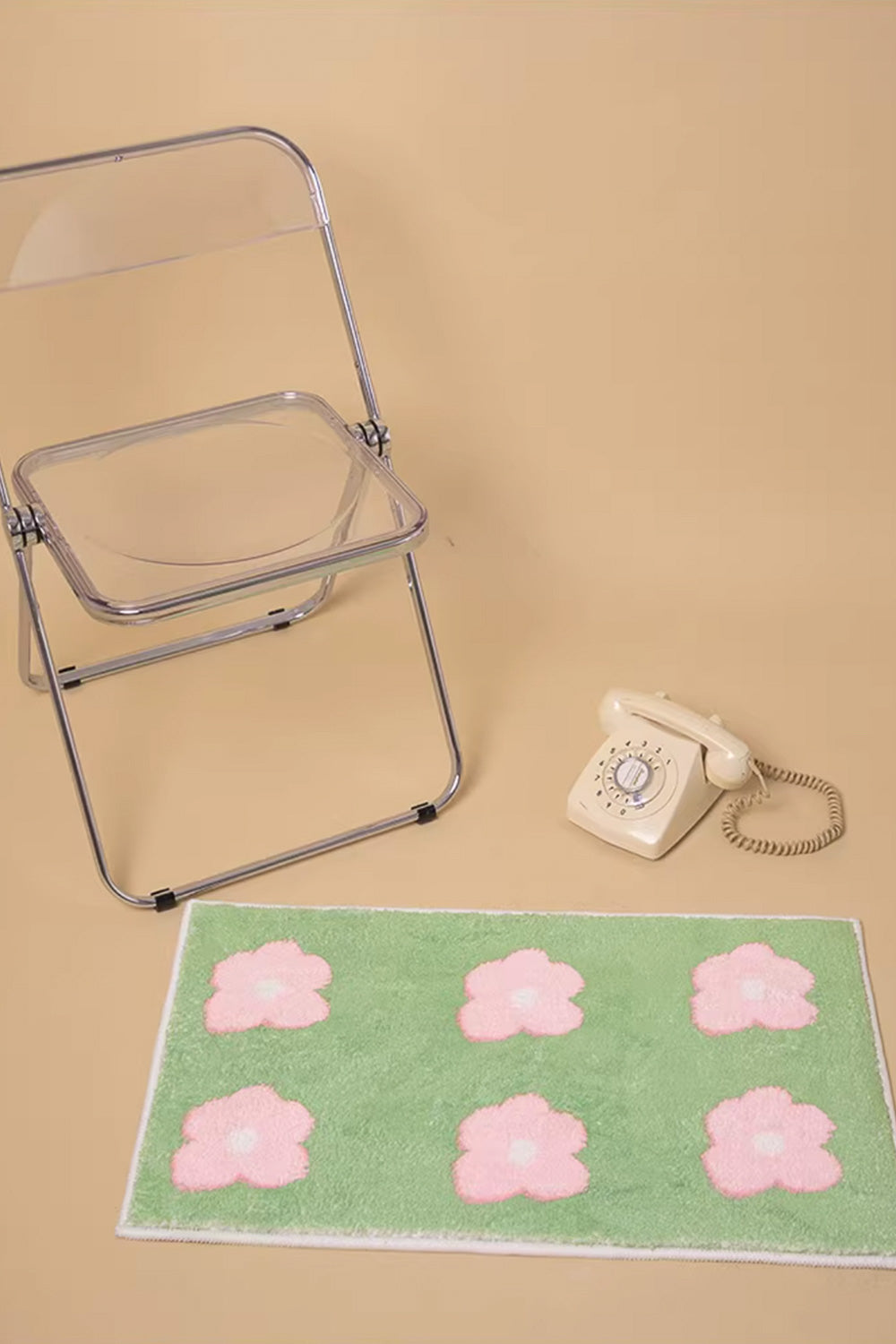 Pink Bloom Green Mat